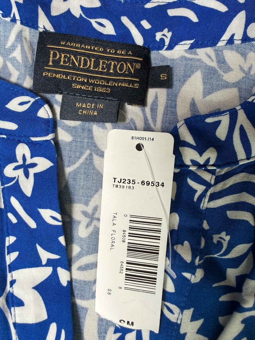Pendleton Tala Floral Dress NWT Blue White Rayon Shift Dress Size Small - Picture 9 of 11
